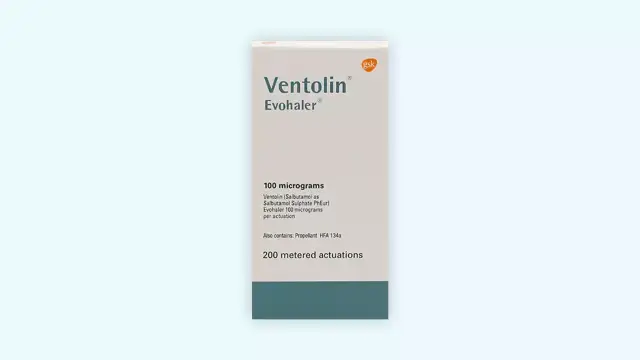 Opakowanie leku Ventolin Evohaler, 100 mikrogramów, 200 dawek. Zastanawiasz się, ile kosztuje Ventolin?