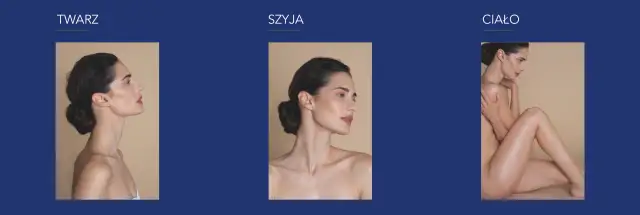 Profil kobiety z widocznymi efektami Profhilo na twarzy, szyi i ciele. Skóra jest wygładzona i nawilżona.