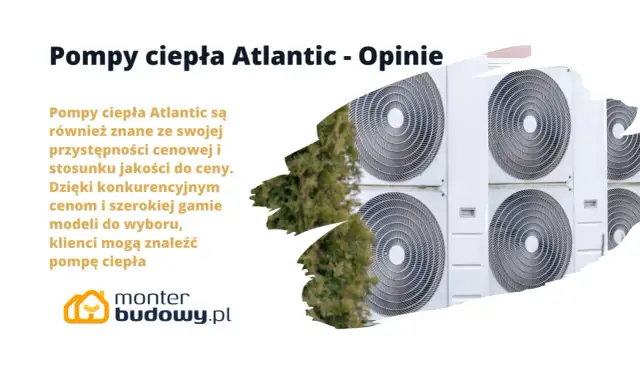 Zdjęcie przedstawia rząd jednostek zewnętrznych pomp ciepła Atlantic.