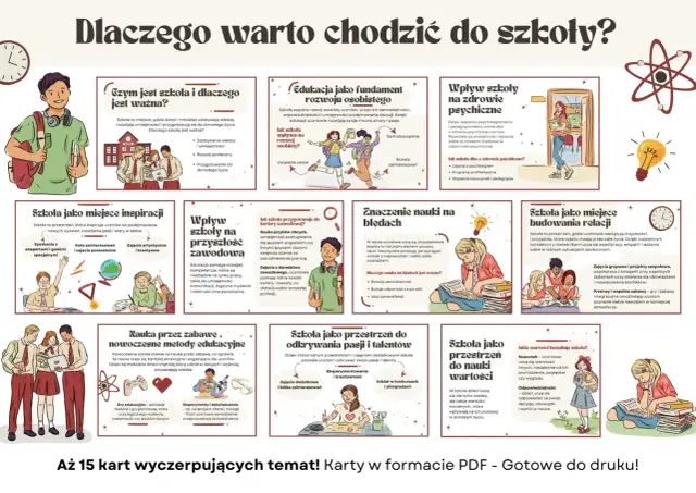 Ilustracja do gazetki szkolnej: szkoła jako miejsce rozwoju, inspiracji i budowania relacji. Daje pomysł na gazetkę szkolną.