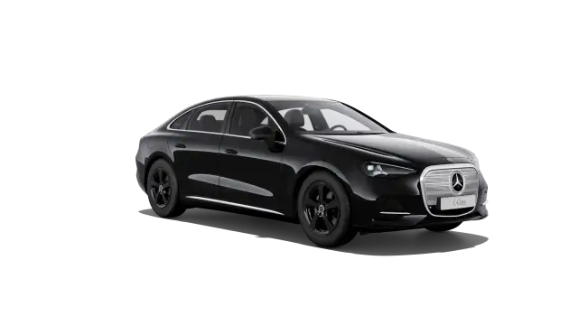 Elegancki, czarny mercedes sedan z nowoczesnym grillem i światłami LED.