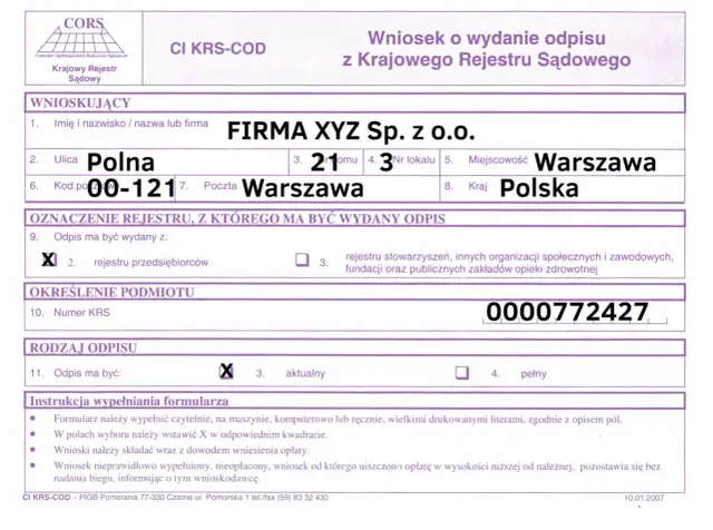Szybki i prosty sposób na aktualny odpis z KRS bez zbędnego czekania