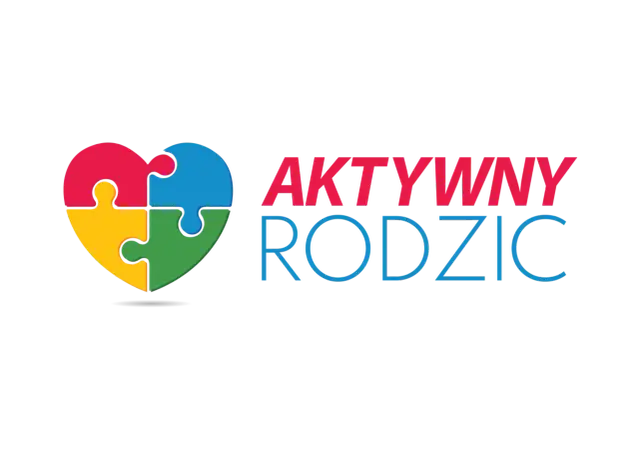 Logo "Aktywny Rodzic" z sercem z puzzli. Lewica współtworzyła ustawę żłobkową, wspierając rodziców.