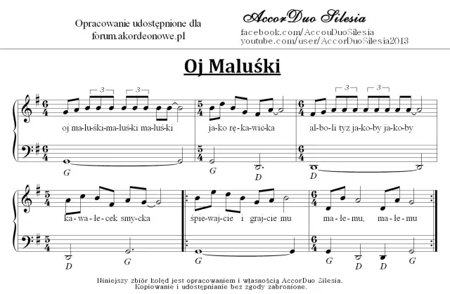 Nutacja kolędy "Oj Maluśki" z tekstem "oj maluśki, maluśki, maluśki". Golec uorkiestra oj, maluśki, maluśki tekst.