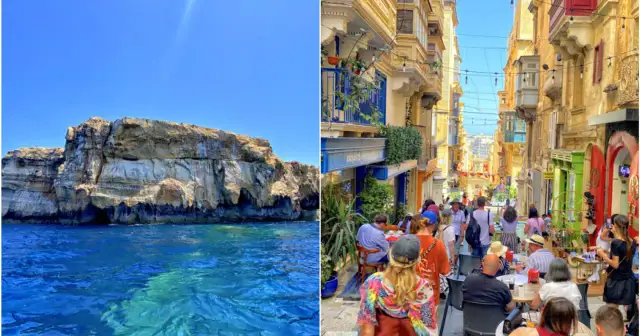 Malta: klify nad turkusowym morzem i urokliwa uliczka z kawiarniami. Co jest większe Malta czy Warszawa? Malta jest mniejsza.