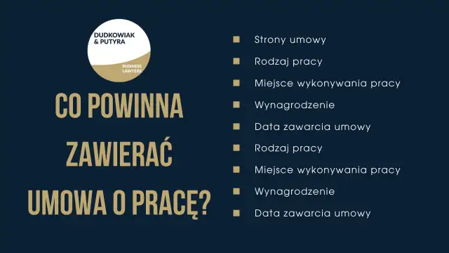 Co powinna zawierać umowa o pracę? Kluczowe elementy to strony, rodzaj pracy, miejsce, data zawarcia umowy oraz wynagrodzenie zasadnicze.