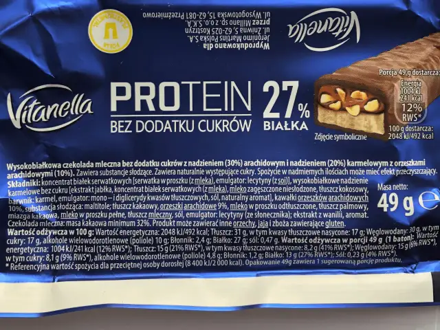 Wysokobiałkowa czekolada Vitanella Protein 27% bez dodatku cukru. Czy ciastka Belvita można jeść na diecie? Ta wersja jest bez cukru, z orzeszkami.