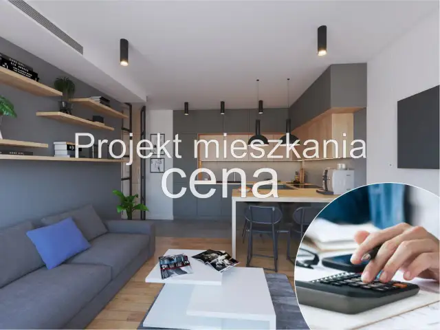Nowoczesne mieszkanie w bloku z aneksem kuchennym i salonem. Projekt wnętrza z uwzględnieniem ceny.