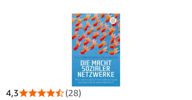 Buchcover mit vielen orangen Fisch-Symbolen und dem Titel "Die Macht sozialer Netzwerke".
