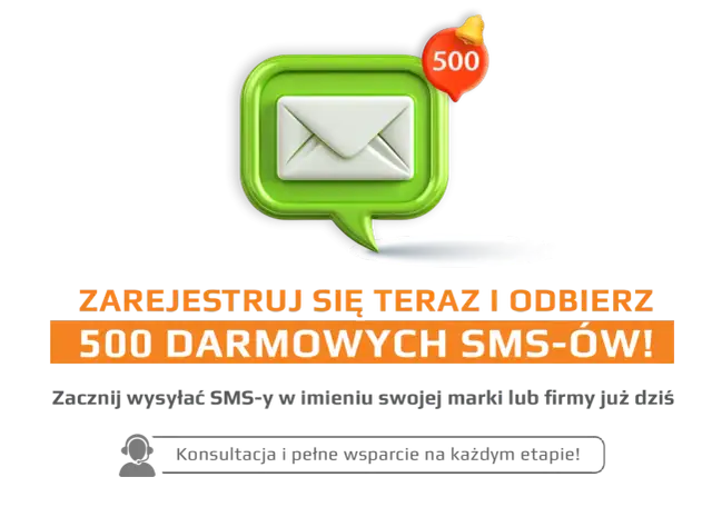 Zarejestruj się i odbierz 500 darmowych SMS-ów! Dowiedz się, jak wysłać SMS z internetu, by promować swoją markę.