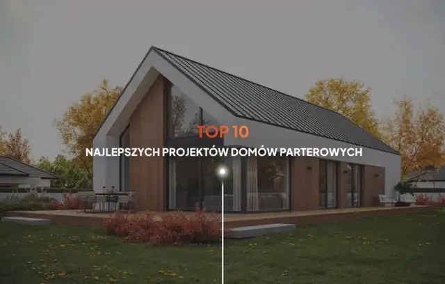 Nowoczesny dom parterowy z drewnianą elewacją i dużymi przeszkleniami. Prezentacja najciekawszych projektów domów parterowych.