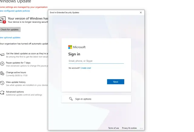 Ekran logowania do aktualizacji Windows 10. Czy wiesz, windows 10 do kiedy wsparcie?