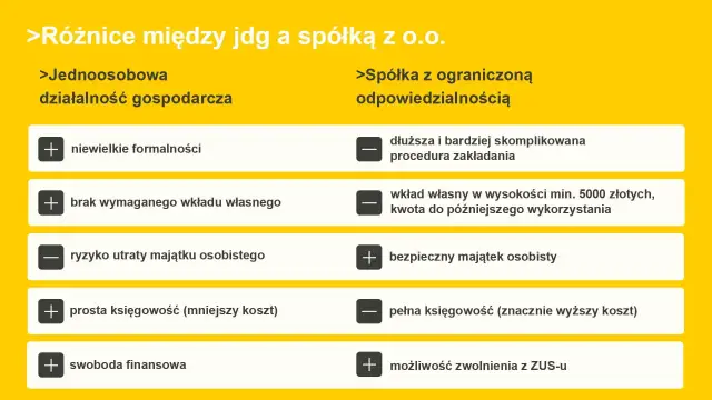 Spółka z o.o. - wady, zalety i porównanie z JDG. Wybierz mądrze