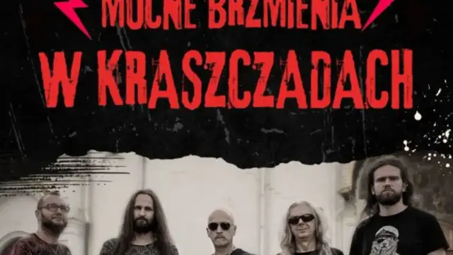 Zespół Turbo gotowy na mocne brzmienia w Kraszczadach. Pięciu mężczyzn w rockowym stylu.