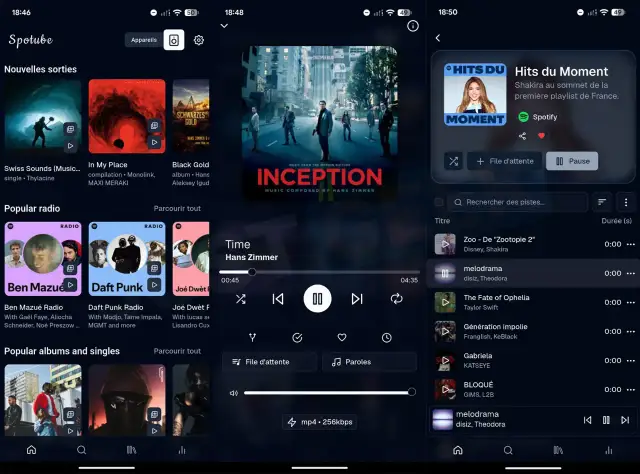 Application pour télécharger musique gratuit sur Android. Écoutez vos artistes préférés comme Daft Punk, Shakira et Hans Zimmer.