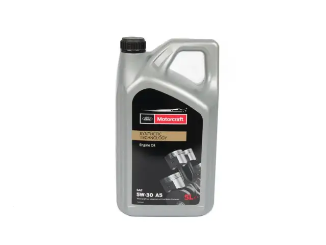Olej silnikowy Motorcraft 5W-30 A5 w 5-litrowej butelce.