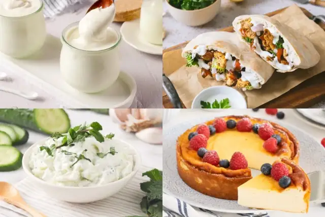Yogur griego cremoso, tzatziki refrescante, pitas rellenas y un delicioso pastel de queso. ¡Ideas para recetas con yogur griego!