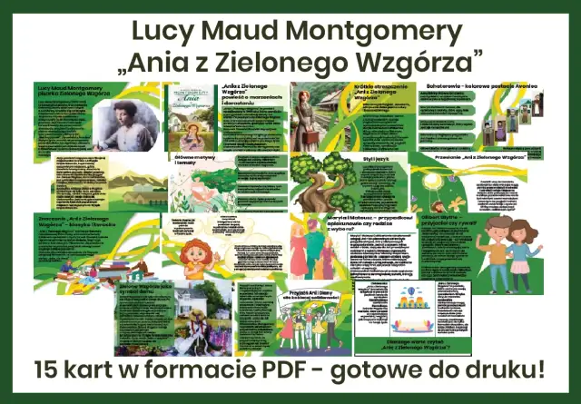 Streszczenie „Ani z Zielonego Wzgórza” – graficzna analiza postaci, motywów i przesłania książki Lucy Maud Montgomery.
