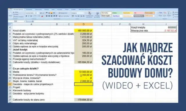 Praktyczny kosztorys budowlany w Excel - gotowy wzór i instrukcja obsługi