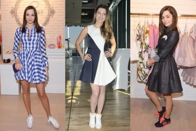 Sportowe buty do sukienki: modne stylizacje, które zachwyca każdego
