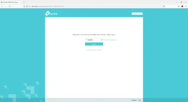 Ekran logowania routera TP-Link C6U MU-MIMO Wi-Fi. Tu zaczynasz, by dowiedzieć się, jak zaktualizować router TP-Link.
