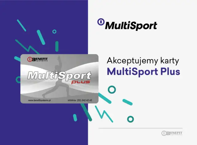 Karta MultiSport Plus z sylwetką sportowca. Akceptujemy karty MultiSport Plus.