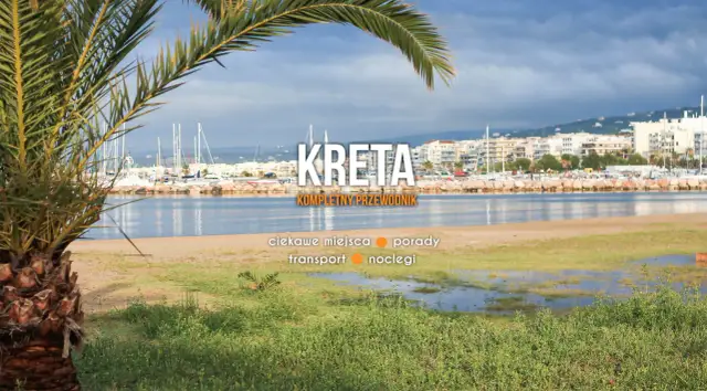 Palma na tle portu z żaglówkami i miastem. Kreta zaprasza na plaże, oferując ciekawe miejsca i noclegi.