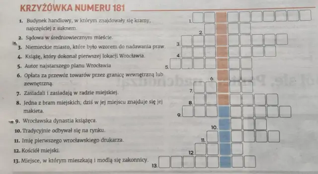 Jak szybko rozwiązać zablokowaną krzyżówkę techniki mistrzów szarady? Oto podpowiedzi do krzyżówki nr 181, z naciskiem na historię Wrocławia.
