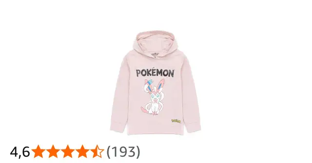Różowa bluza z kapturem dla dziewczynki z postacią Sylveon z Pokemon.
