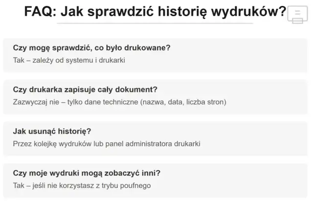 FAQ: Jak sprawdzić historię wydruków? Dowiedz się, czy można sprawdzić, co było drukowane, czy drukarka zapisuje cały dokument i jak usunąć historię.