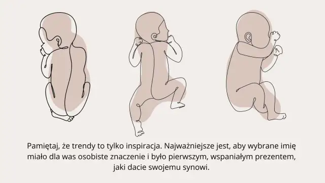 Trzy rysunki niemowląt. Inspiracja dla imion dla chłopców, które mają osobiste znaczenie.