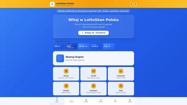 Aplikacja LottoSkan Polska pozwala na łatwe skanowanie kodów z kuponów i błyskawiczne sprawdzanie wygranych.