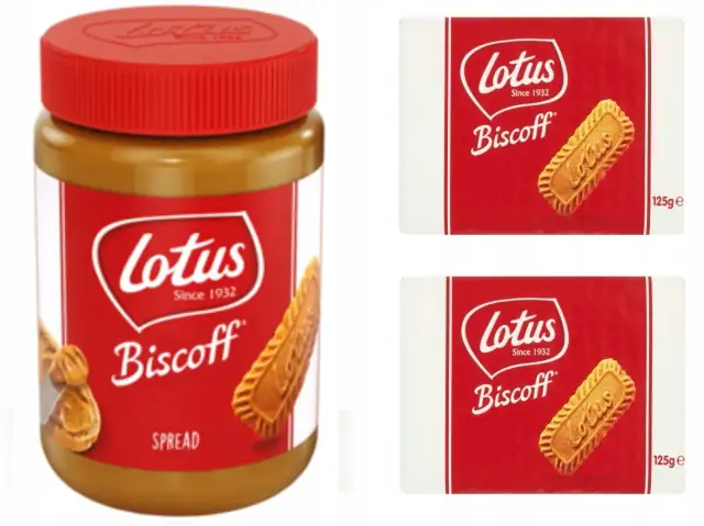 Słoik kremu Biscoff i dwa opakowania ciastek. Gdzie kupić ciastka Lotus? Tutaj!