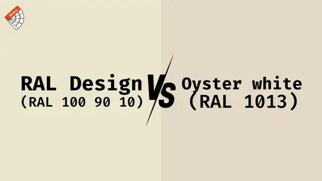 Porównanie kolorów: RAL Design (RAL 100 90 10) kontra Oyster white (RAL 1013).
