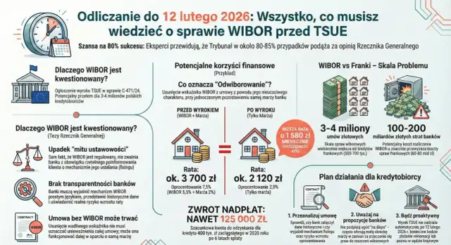 Sprawa WIBOR przed TSUE: potencjalne korzyści finansowe dla milionów Polaków. Odliczanie do 12 lutego 2026.