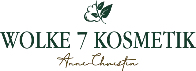 Logo von Wolke 7 Kosmetik mit Blatt-Symbol und Namen Anne-Christin.