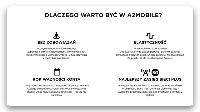 Długi rok ważności konta plus to 12 miesięcy od aktywacji lub doładowania. Pakiet odnawiasz, kiedy chcesz. U nas masz swobodę!