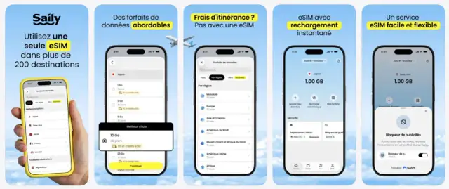 Voyagez l'esprit tranquille avec Saily, votre solution pour l'internet à l'étranger. Profitez d'une eSIM facile et abordable dans plus de 200 destinations.