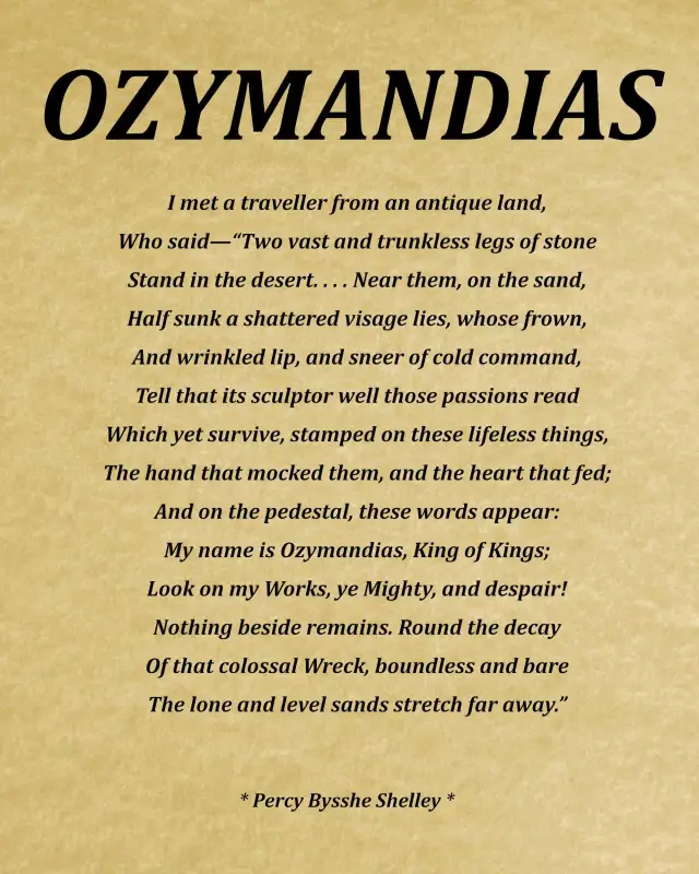 Ozymandias wiersz – pełny tekst, analiza i znaczenie utworu Shelley’ego