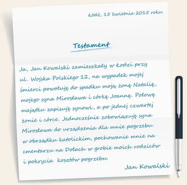 Jak poprawnie zapisać mieszkanie w testamencie - gotowy wzór dokumentu