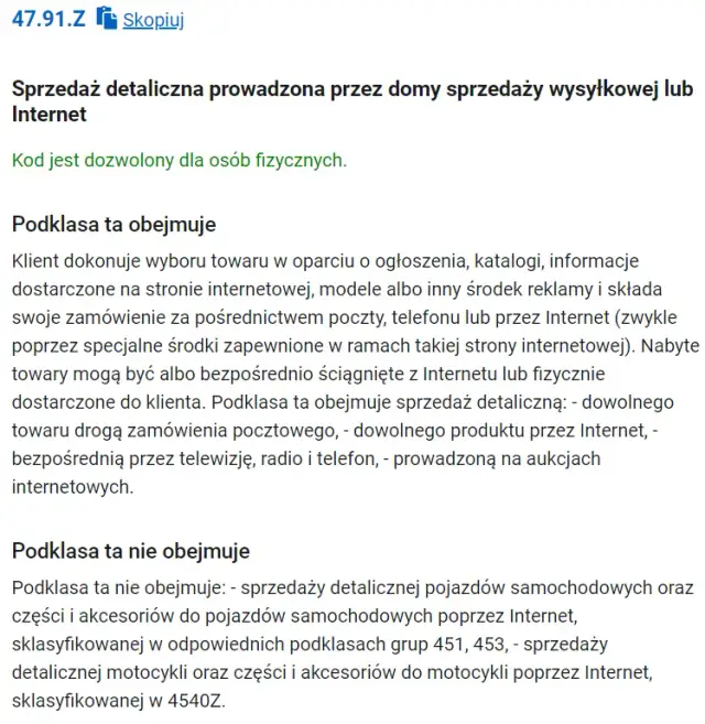 Kod PKD dla sprzedaży internetowej: Uniknij błędów przy rejestracji firmy
