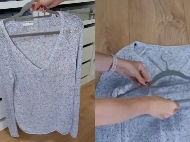 Jak wieszać swetry, by się nie rozciągały? Prosty trik