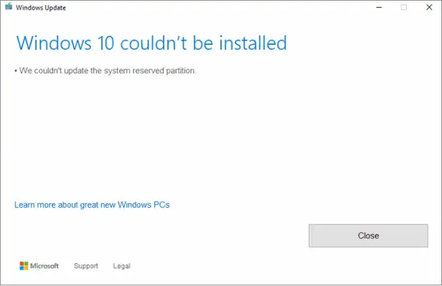 Partycja zarezerwowana Windows: Napraw błąd aktualizacji raz na zawsze