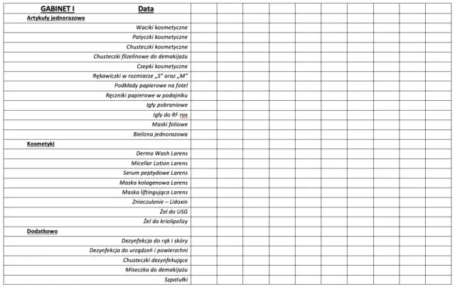 Przed pracą: Warunki dopuszczenia pracownika lista kontrolna
