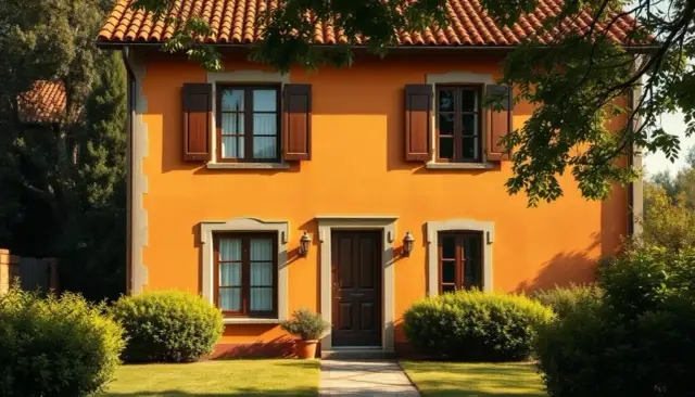 Jaki kolor elewacji do czerwonego dachu i brązowych okien, aby uniknąć nietrafionych wyborów?