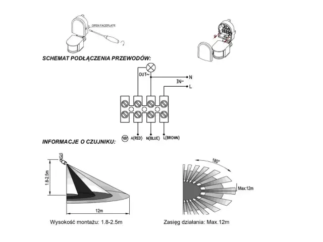 Czujnik ruchu 3 pokrętła - regulacja i rozwiązanie problemów
