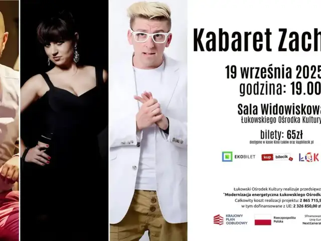 Kobieta i mężczyzna w strojach kabaretowych. Bilety na kabarety dostępne online i w kasie kina.