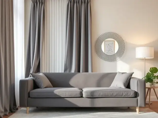 Zasłony do szarej kanapy: Kolory, materiały, style wybierz idealne!