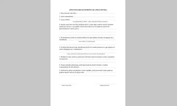 Jak wypełnić kwestionariusz osobowy dla osoby ubiegającej się o zatrudnienie bez błędów