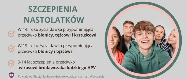 Szczepienia nastolatków: dawki przypominające przeciw błonicy, tężcowi, krztuścowi i HPV. Dbaj o zdrowie od 18 lat!
